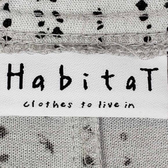 Habitat Button Up Shirt Top Women’s Size Small S White Geometric Pockets - Picture 8 of 12